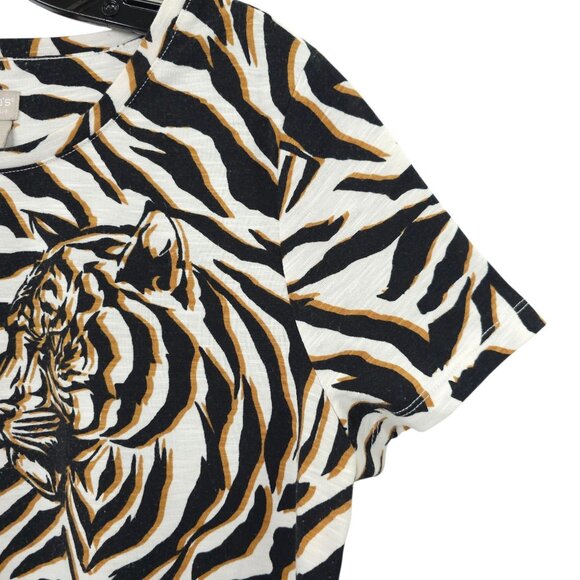 Chicos Zenergy T Shirt Womens 1 US 8/10 Tiger Animal Print Side Slit Stretch - Picture 11 of 16